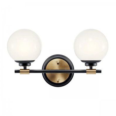 Elstead Lighting Benno Wandleuchte 2-flammig Schwarz Champagnerbronze