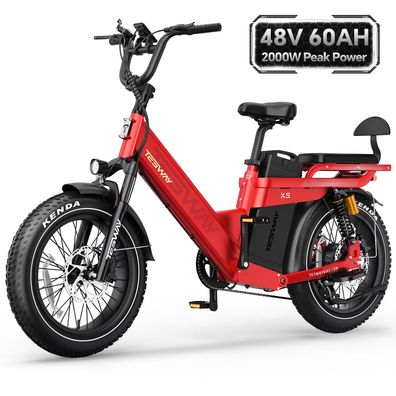 Cargo Ebike 48V 60Ah 200 Meilen Langstrecken Elektrofahrräder Doppelfederung