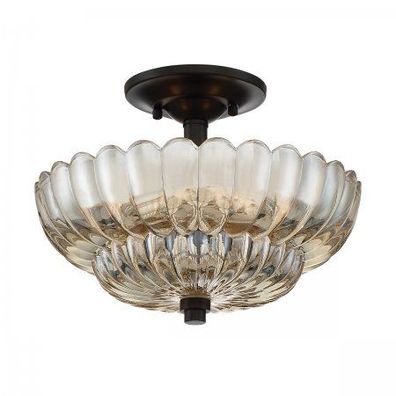 Elstead Lighting Whitecap Deckenleuchte Bernsteinglas braun 30cm