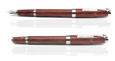 CLEO Ebonite Füllfederhalter Vesuv, 18 K Feder Bicolor