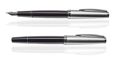 CLEO Classic Metall Füllfederhalter Schwarz, Edelharz