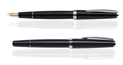 CLEO Classic Palladium Füllfederhalter Schwarz, 14k Goldfeder