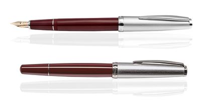 CLEO Classic Metall Füllfederhalter Bordeux, 14k Goldfeder