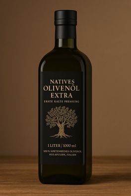 12,5 €/Liter - Italien. - Extra Natives Olivenöl 1 L Flasche Qualitatives Olivenöl