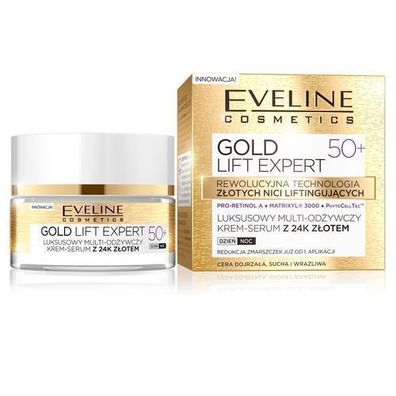 Eveline Gold Liftexpert Luxus 24K Gold Anti-Aging Creme fuer reife Haut ab 50, 50