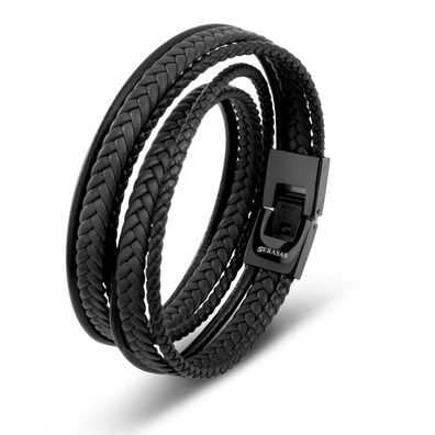Serasar, lederarmband "wrap" für herren, geschenk für ihn