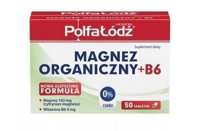 Organisches Magnesium B6, 50 Tabletten - Nahrungsergaenzungsmittel aus Polen