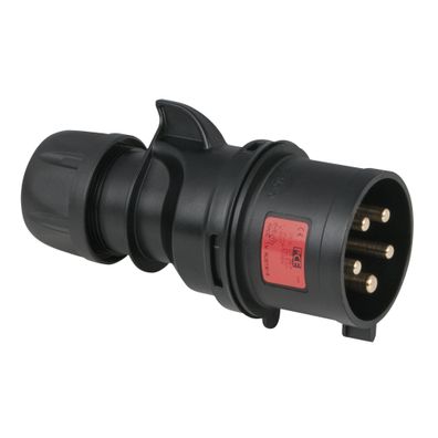 PCE CEE 32 A/400 V 5-pin Plug male Schwarz - Turbo Terminal - screwless - IP44