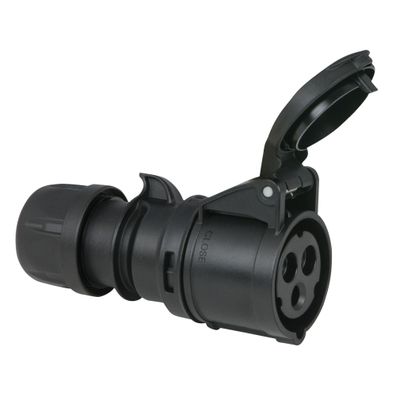 PCE CEE 16 A/240 V - 3P Plug female Schwarz - Turbo Terminal - screwless - IP44