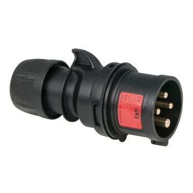 PCE CEE 16 A/400 V - 4P Plug male Schwarz - IP44
