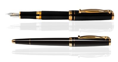 CLEO Skribent GOLD Füllfederhalter schwarz, 18 K Goldfeder