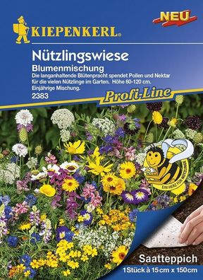 Blumenmischung Nützlingswiese Saatteppich (15cm x 150cm)