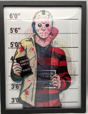 3D-Bild/Effekt-Flip-Jason, reddy Krüger, ichael Myers-30x40cm-mit Rahmen