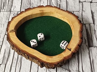 K7 Würfelbrett Holz Würfel Filz Würfelteller Unterlage Spielbrett Unikat