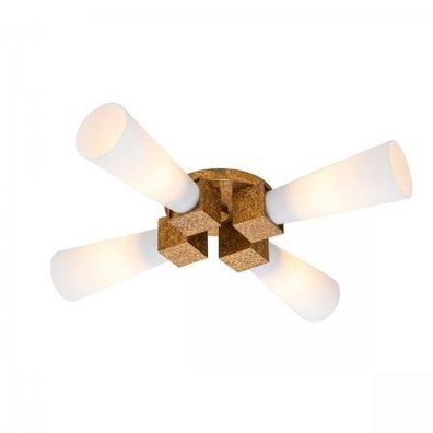Elstead Lighting Pendel- oder Deckenleuchte Kristy 4-flammig Antik Gold Opalglas