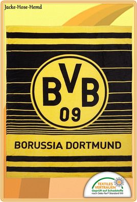 Borussia Dortmund Decke BVB Fleecedecke Velourdecke Kuscheldecke Gr: 150x200cm NEU