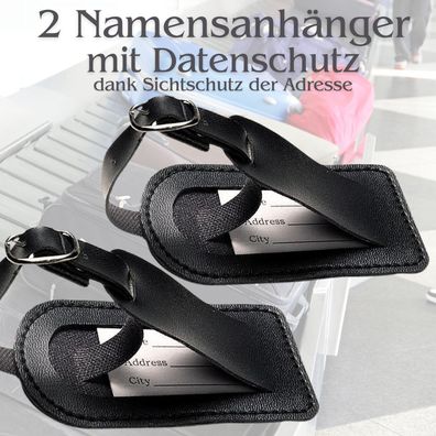 2 Namensschilder, Kofferanhänger Adressanhänger