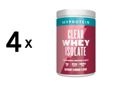 4 x Myprotein Clear Whey Protein (488g) Raspberry Lemonade