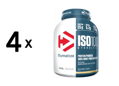 4 x Dymatize ISO 100 (2264g) Birthday Cake