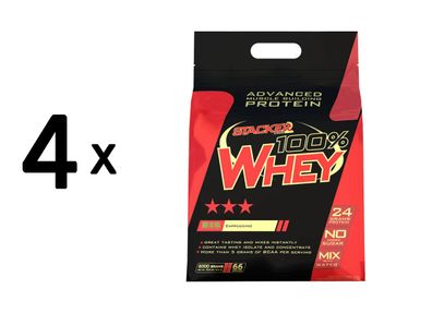 4 x Stacker2 100% Whey (2000g) Cappuccino
