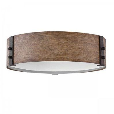 Elstead Lighting Sawyer Deckenleuchte Sequoia Holzoptik Rost-Eisen-Akzenten 38cm