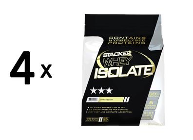 4 x Stacker2 Whey Isolate (750g) Strawberry