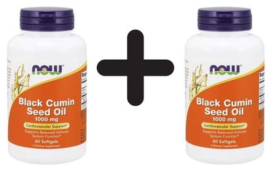 2 x NOW Foods Black Cumin Seed Oil - 60 softgels