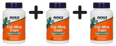 3 x NOW Foods Cal-Mag Caps - 120 capsules