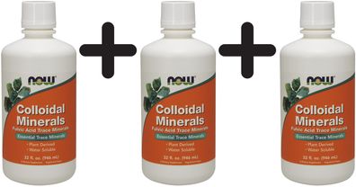 3 x NOW Foods Colloidal Minerals, Raspberry - 946 ml