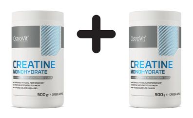 2 x OstroVit Creatine Monohydrate, Green Apple - 500g