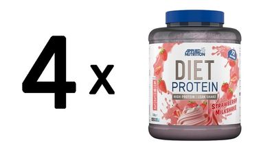 4 x Applied Nutrition Diet Whey, Strawberry Milkshake - 1800g