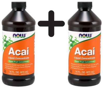 2 x NOW Foods Acai, Liquid Concentrate - 473 ml