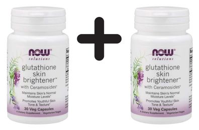 2 x NOW Foods Glutathione Skin Brightener with Ceramosides - 30 vcaps