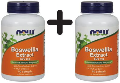 2 x NOW Foods Boswellia Extract, 500mg - 90 softgels