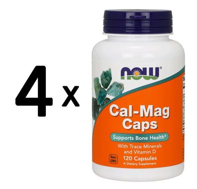 4 x NOW Foods Cal-Mag Caps - 120 capsules