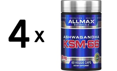 4 x AllMax Nutrition KSM-66, 600mg - 60 vcaps
