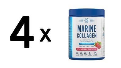 4 x Applied Nutrition Marine Collagen, Strawberry Raspberry - 300g