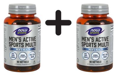 2 x NOW Foods Men's Extreme Sports Multi 90 softgels