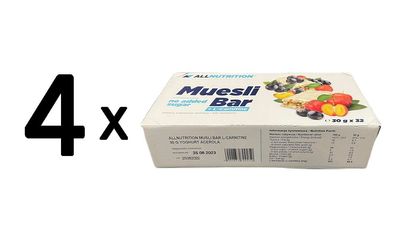 4 x Allnutrition Muesli Bar + L-Carnitine, Yoghurt & Acerola - 32 bars