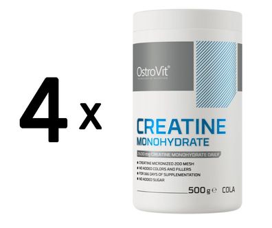 4 x OstroVit Creatine Monohydrate, Cola - 500g