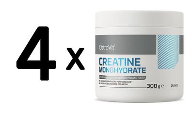 4 x OstroVit Creatine Monohydrate, Orange - 300g