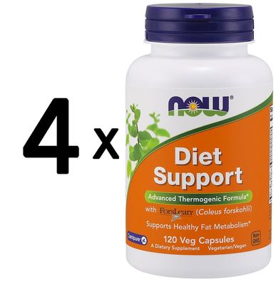 4 x NOW Foods Diet Support - 120 vcaps
