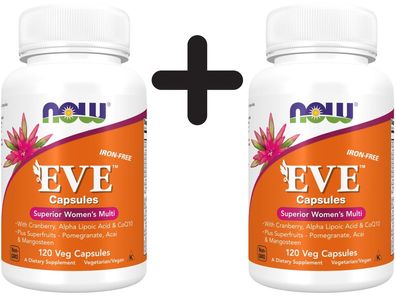 2 x NOW Foods EVE Superior Women's Multi - 120 vegcaps