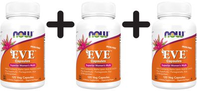 3 x NOW Foods EVE Superior Women's Multi - 120 vegcaps
