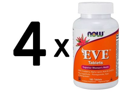4 x NOW Foods Eve Superior Women's Multi - 180 tabs