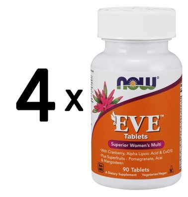 4 x NOW Foods Eve Superior Women's Multi - 90 tabs