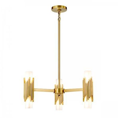 Elstead Lighting Marvele Kronleuchter 6-flammig Messing Opalglas
