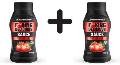2 x Allnutrition Fitking Delicious Sauce, Strawberry - 500g
