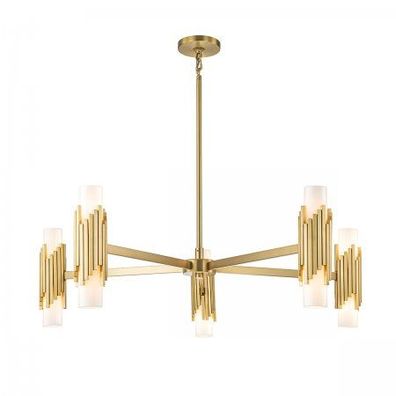 Elstead Lighting Marvele Kronleuchter 10-flammig Messing Opalglas