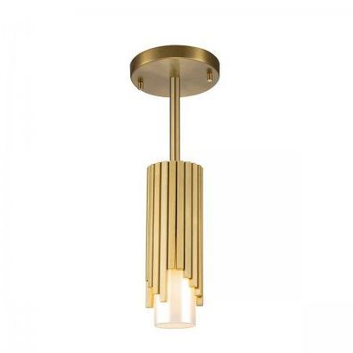 Elstead Lighting Marvele Pendelleuchte 1-flammig Messing Opalglas